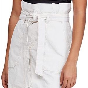 Free People Women's Splendor in The Grass White Denim Skirt - S-M